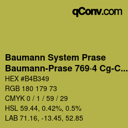 Código de color: Baumann System Prase - Baumann-Prase 769·4 Cg-Cgg 1 | qconv.com