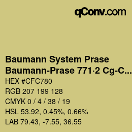Code couleur: Baumann System Prase - Baumann-Prase 771·2 Cg-Cgg 2 | qconv.com