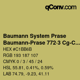 Color code: Baumann System Prase - Baumann-Prase 772·3 Cg-Cgg 2 | qconv.com