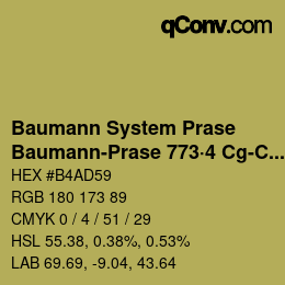 Code couleur: Baumann System Prase - Baumann-Prase 773·4 Cg-Cgg 2 | qconv.com