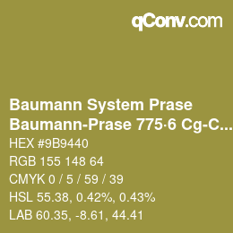 Code couleur: Baumann System Prase - Baumann-Prase 775·6 Cg-Cgg 2 | qconv.com