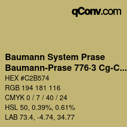 Código de color: Baumann System Prase - Baumann-Prase 776·3 Cg-Cgg 3 | qconv.com