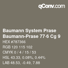 カラーコード: Baumann System Prase - Baumann-Prase 77·6 Cg 9 | qconv.com