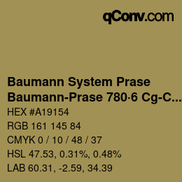 Code couleur: Baumann System Prase - Baumann-Prase 780·6 Cg-Cgg 4 | qconv.com