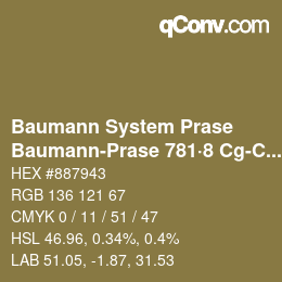 Código de color: Baumann System Prase - Baumann-Prase 781·8 Cg-Cgg 4 | qconv.com