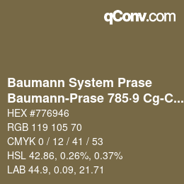 Color code: Baumann System Prase - Baumann-Prase 785·9 Cg-Cgg 5 | qconv.com