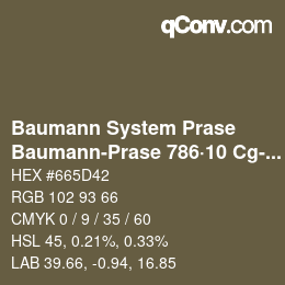 Código de color: Baumann System Prase - Baumann-Prase 786·10 Cg-Cgg 6 | qconv.com