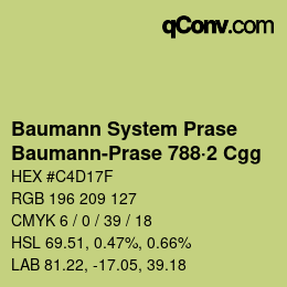Code couleur: Baumann System Prase - Baumann-Prase 788·2 Cgg | qconv.com