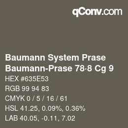 Code couleur: Baumann System Prase - Baumann-Prase 78·8 Cg 9 | qconv.com