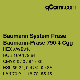 Code couleur: Baumann System Prase - Baumann-Prase 790·4 Cgg | qconv.com