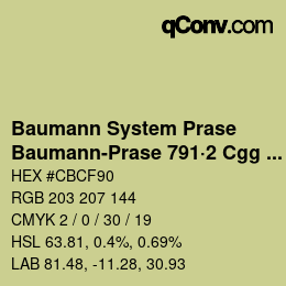 Farbcode: Baumann System Prase - Baumann-Prase 791·2 Cgg 1 | qconv.com