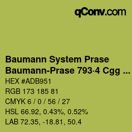 Code couleur: Baumann System Prase - Baumann-Prase 793·4 Cgg 1 | qconv.com