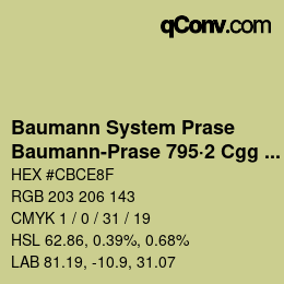 Código de color: Baumann System Prase - Baumann-Prase 795·2 Cgg 2 | qconv.com