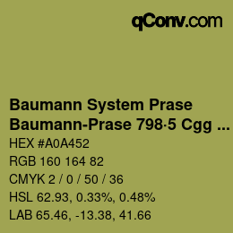 Código de color: Baumann System Prase - Baumann-Prase 798·5 Cgg 2 | qconv.com