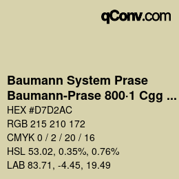 Code couleur: Baumann System Prase - Baumann-Prase 800·1 Cgg 3 | qconv.com
