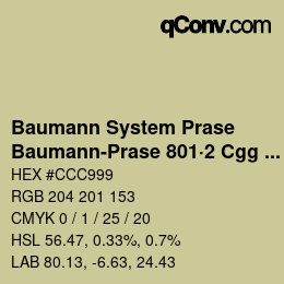 Código de color: Baumann System Prase - Baumann-Prase 801·2 Cgg 3 | qconv.com