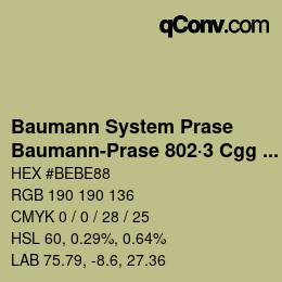 Code couleur: Baumann System Prase - Baumann-Prase 802·3 Cgg 3 | qconv.com