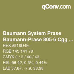 Código de color: Baumann System Prase - Baumann-Prase 805·6 Cgg 3 | qconv.com