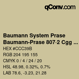 Color code: Baumann System Prase - Baumann-Prase 807·2 Cgg 4 | qconv.com