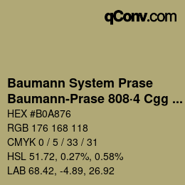 Color code: Baumann System Prase - Baumann-Prase 808·4 Cgg 4 | qconv.com