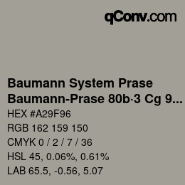 Código de color: Baumann System Prase - Baumann-Prase 80b·3 Cg 9½ | qconv.com