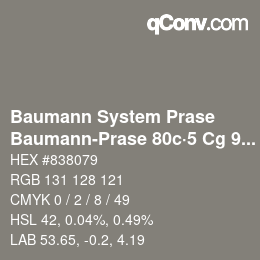 Código de color: Baumann System Prase - Baumann-Prase 80c·5 Cg 9½ | qconv.com