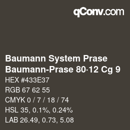 Farbcode: Baumann System Prase - Baumann-Prase 80·12 Cg 9 | qconv.com