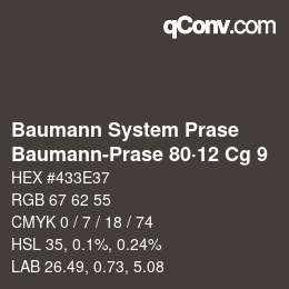 Farbcode: Baumann System Prase - Baumann-Prase 80·12 Cg 9 | qconv.com