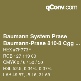Code couleur: Baumann System Prase - Baumann-Prase 810·8 Cgg 4 | qconv.com