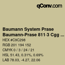 Color code: Baumann System Prase - Baumann-Prase 811·3 Cgg 5 | qconv.com