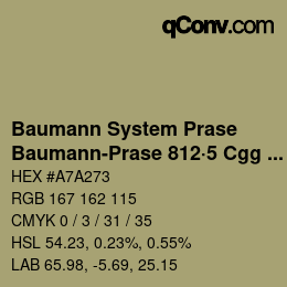 Color code: Baumann System Prase - Baumann-Prase 812·5 Cgg 5 | qconv.com
