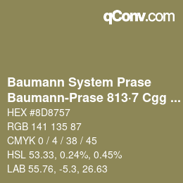 Color code: Baumann System Prase - Baumann-Prase 813·7 Cgg 5 | qconv.com