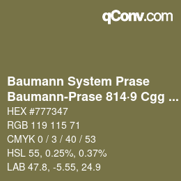 Color code: Baumann System Prase - Baumann-Prase 814·9 Cgg 5 | qconv.com