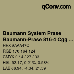 Color code: Baumann System Prase - Baumann-Prase 816·4 Cgg 6 | qconv.com