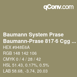 Color code: Baumann System Prase - Baumann-Prase 817·6 Cgg 6 | qconv.com