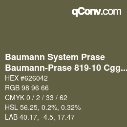 Code couleur: Baumann System Prase - Baumann-Prase 819·10 Cgg 6 | qconv.com
