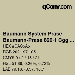 Código de color: Baumann System Prase - Baumann-Prase 820·1 Cgg 7 | qconv.com