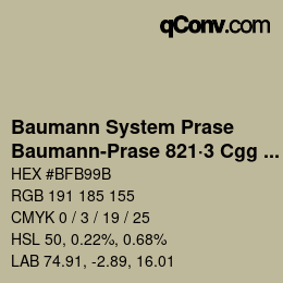 Code couleur: Baumann System Prase - Baumann-Prase 821·3 Cgg 7 | qconv.com