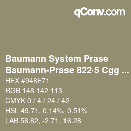 Code couleur: Baumann System Prase - Baumann-Prase 822·5 Cgg 7 | qconv.com