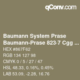 Code couleur: Baumann System Prase - Baumann-Prase 823·7 Cgg 7 | qconv.com