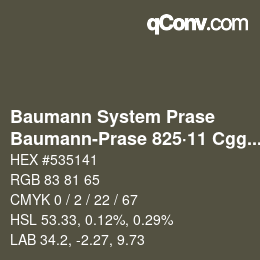 Código de color: Baumann System Prase - Baumann-Prase 825·11 Cgg 7 | qconv.com