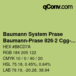 Color code: Baumann System Prase - Baumann-Prase 826·2 Cgg-Gcc | qconv.com