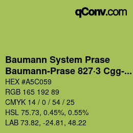 Farbcode: Baumann System Prase - Baumann-Prase 827·3 Cgg-Gcc | qconv.com