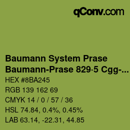 Color code: Baumann System Prase - Baumann-Prase 829·5 Cgg-Gcc | qconv.com