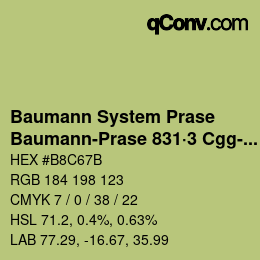 Código de color: Baumann System Prase - Baumann-Prase 831·3 Cgg-Gcc 1 | qconv.com