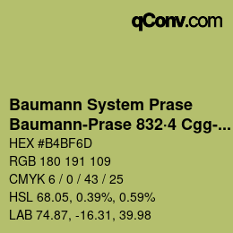 Color code: Baumann System Prase - Baumann-Prase 832·4 Cgg-Gcc 1 | qconv.com
