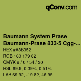 Color code: Baumann System Prase - Baumann-Prase 833·5 Cgg-Gcc 1 | qconv.com