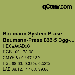 Color code: Baumann System Prase - Baumann-Prase 836·5 Cgg-Gcc 2 | qconv.com