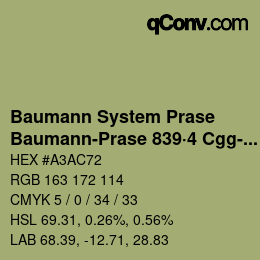 Color code: Baumann System Prase - Baumann-Prase 839·4 Cgg-Gcc 3 | qconv.com