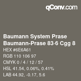 Code couleur: Baumann System Prase - Baumann-Prase 83·6 Cgg 8 | qconv.com